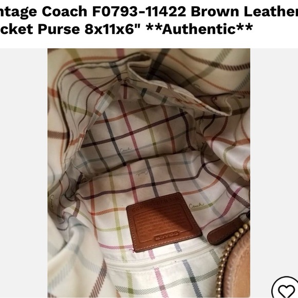 VTG Coach RARE Bleeker Tattersall XL Bucket
Duffle in Brown - Picture 6 of 8